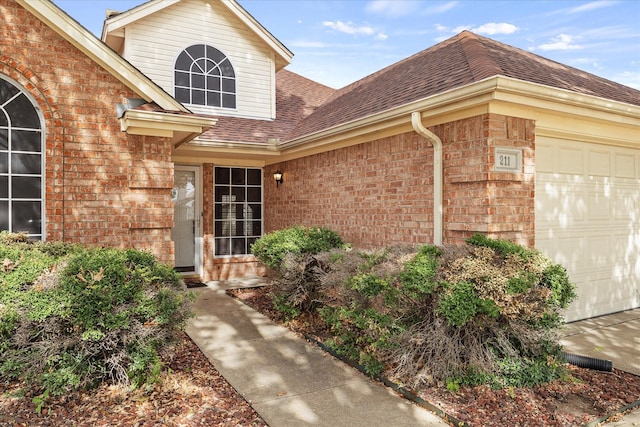 property entrance featuring a garage