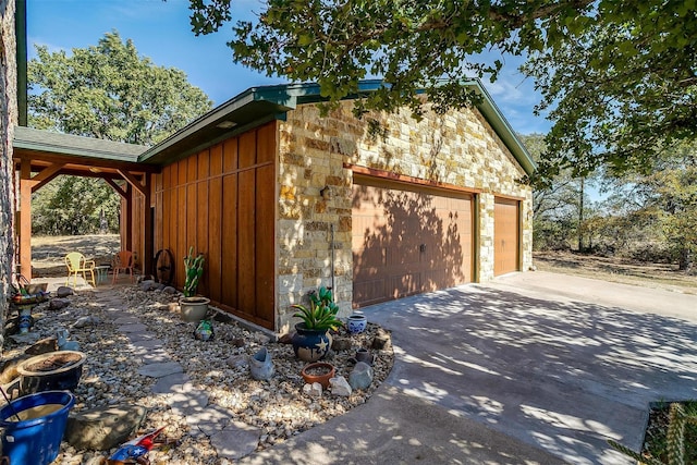 view of home's exterior featuring a garage