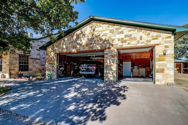 view of garage