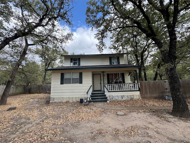 view of front of home featuring a porch