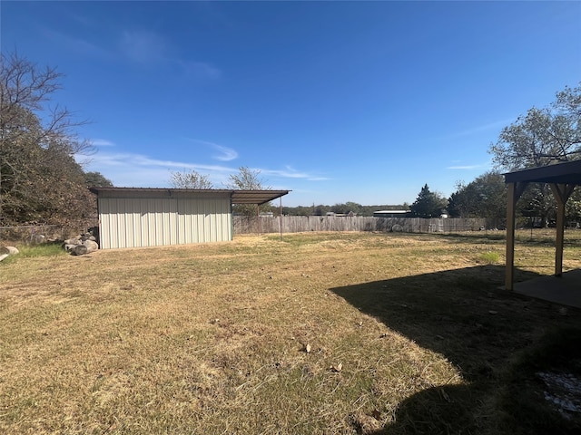 view of yard featuring a shed and a gazebo