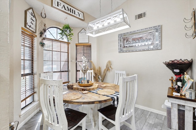 dining room featuring hardwood / wood-style floors and plenty of natural light