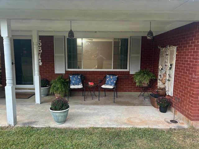 view of patio with a porch