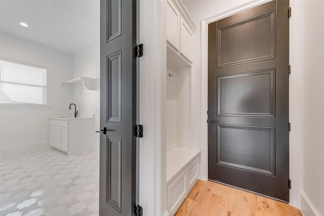 mudroom featuring sink