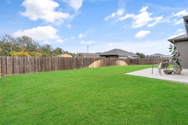 view of yard with a patio area