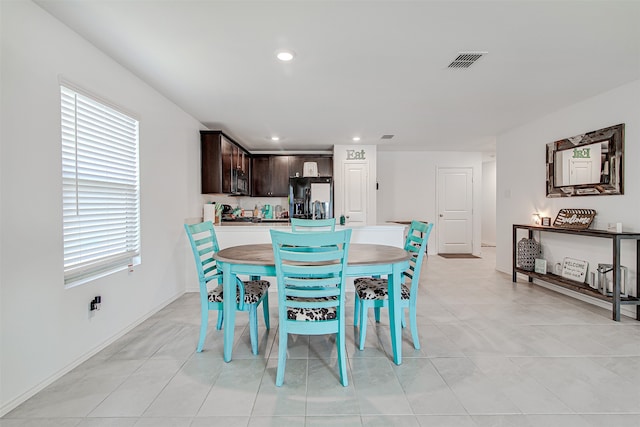 view of tiled dining room