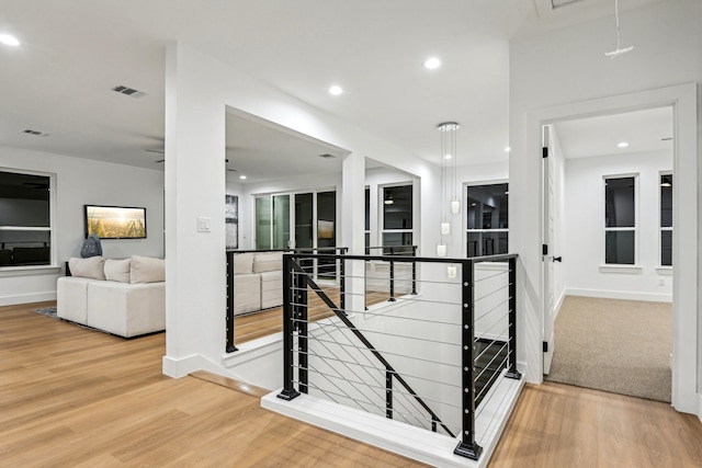 hall featuring hardwood / wood-style flooring