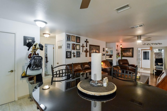 2725 S 40th St, Abilene, TX 79605 - dining area featuring ceiling fan and visible vents