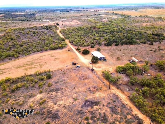 aerial view featuring a rural view