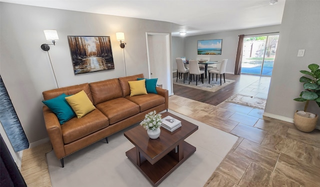 living room featuring hardwood / wood-style floors