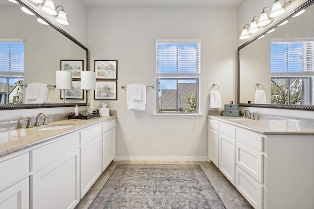 bathroom with plenty of natural light and vanity