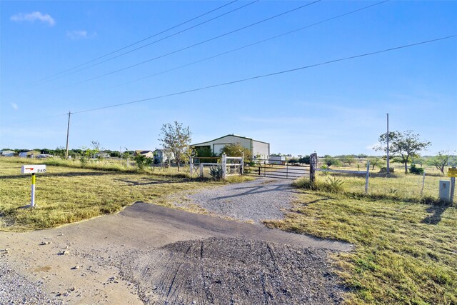 view of street with a rural view