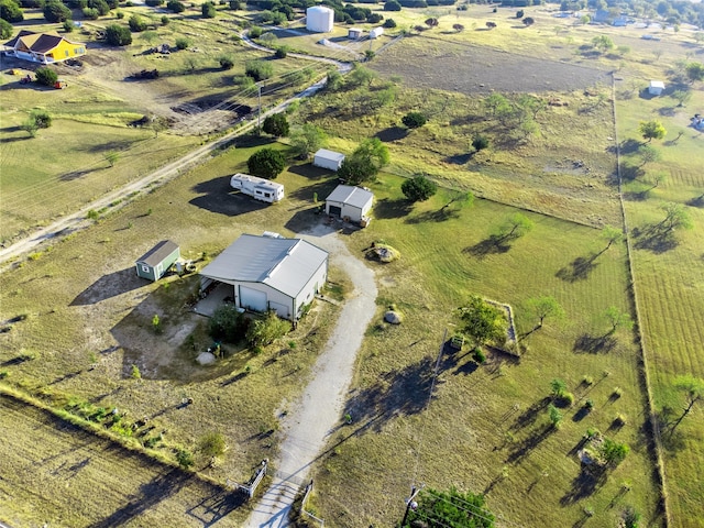 drone / aerial view with a rural view