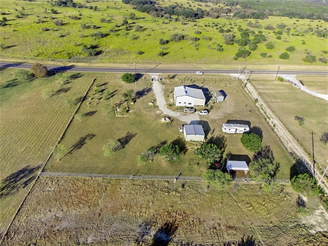 aerial view featuring a rural view