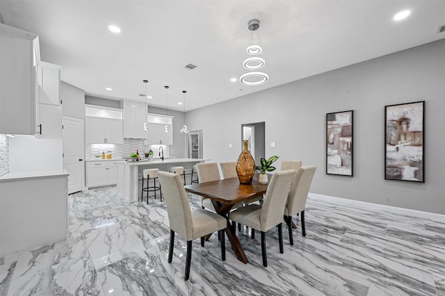 dining area with sink