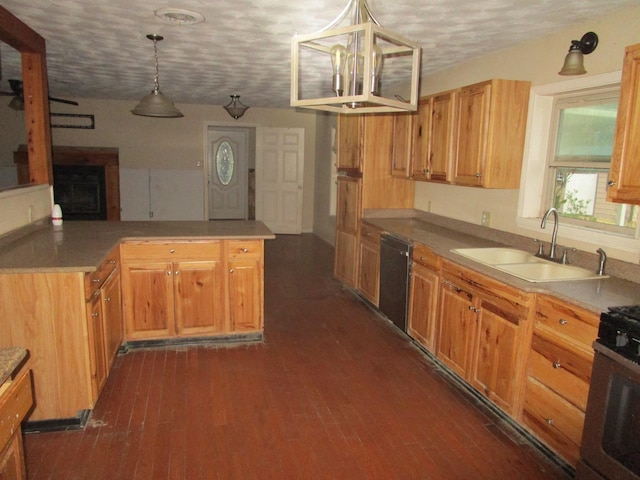 493 Lakeview Dr, Doyline, LA 71023 - kitchen featuring a sink, dishwasher, and dark wood finished floors