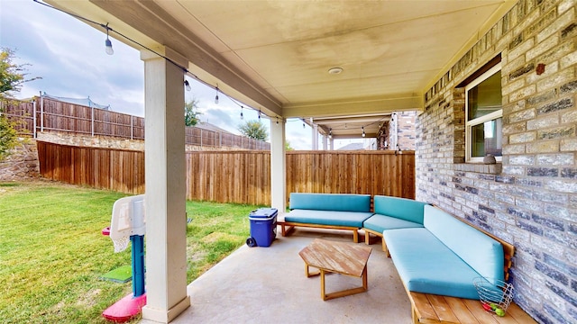 view of patio with outdoor lounge area