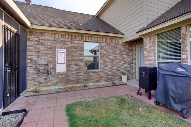 view of patio / terrace with a grill