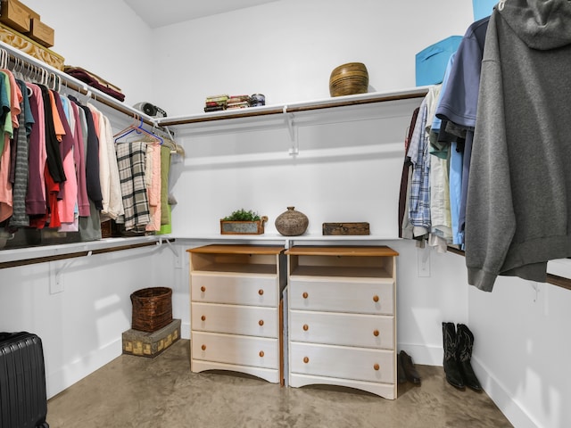 walk in closet featuring radiator