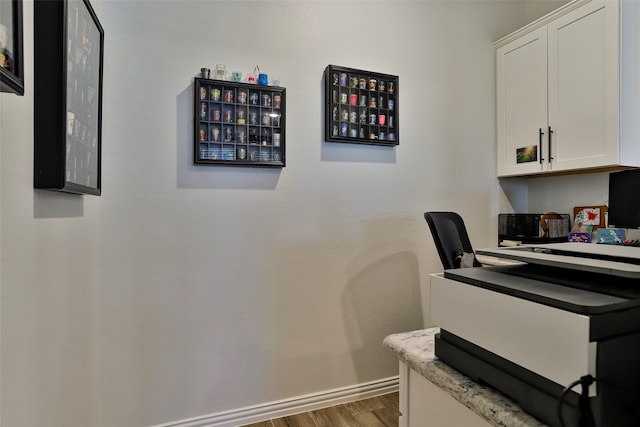 office area featuring dark hardwood / wood-style floors