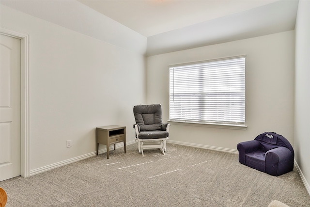 sitting room with light carpet