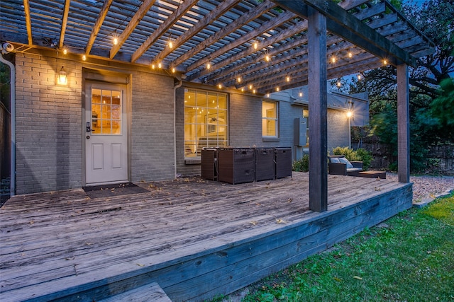 deck with a pergola