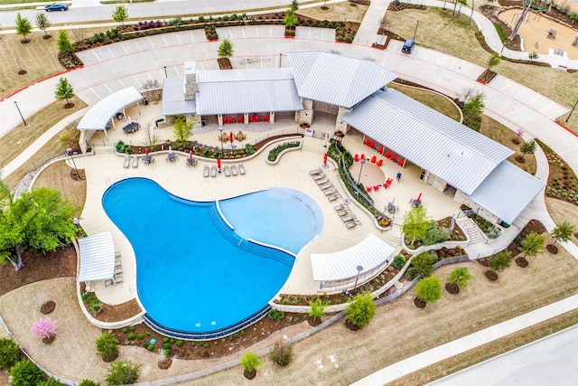 view of pool featuring a patio