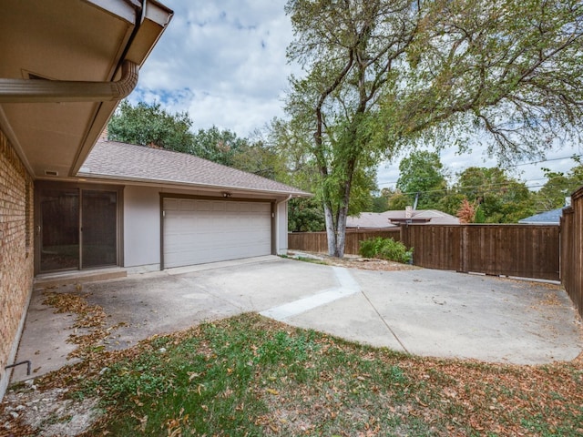 view of garage