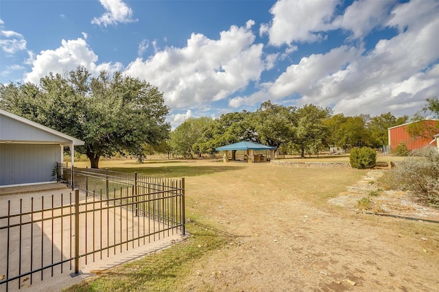 view of yard with a gazebo