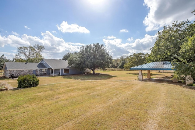 view of yard featuring a gazebo