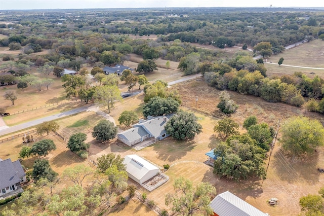 aerial view with a rural view