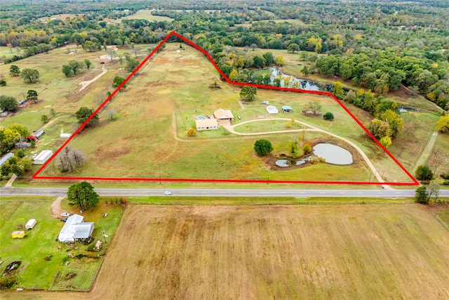 bird's eye view featuring a rural view