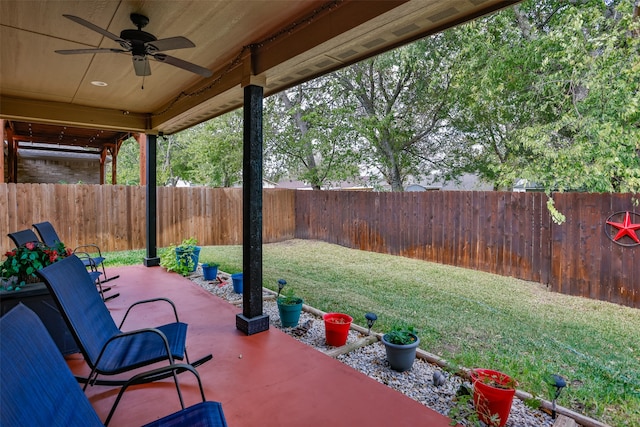 view of patio / terrace with ceiling fan