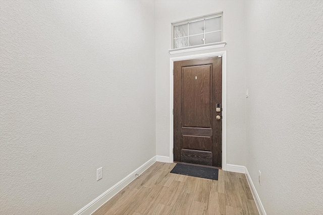 entrance foyer with light hardwood / wood-style flooring