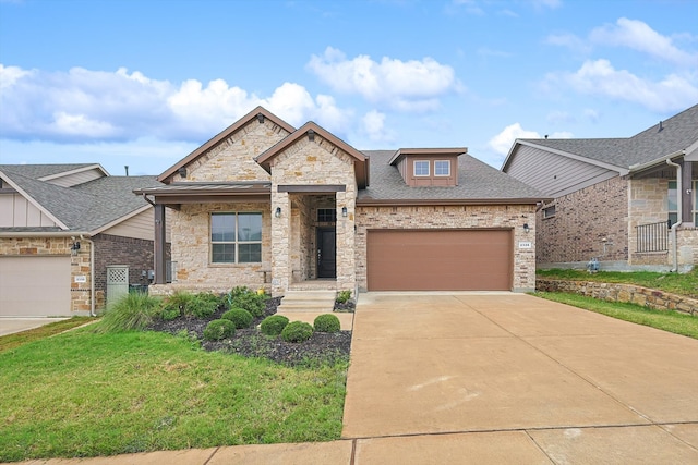 view of front of property with a front lawn