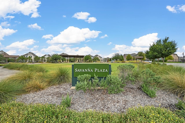 view of community sign