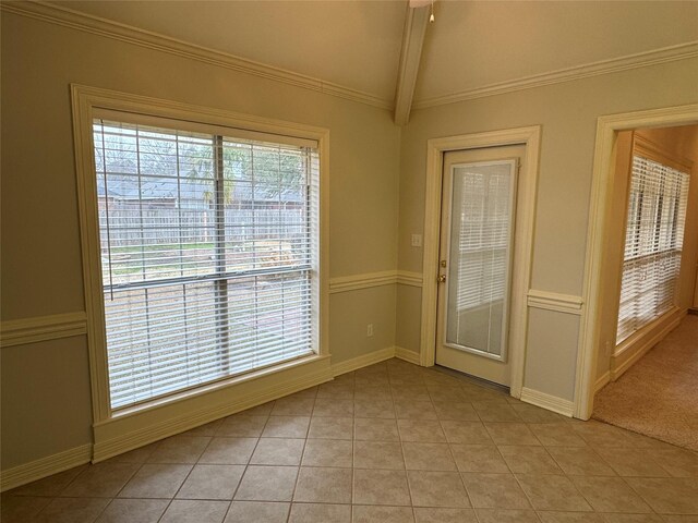 unfurnished dining area featuring hardwood / wood-style flooring, ornamental molding, and an inviting chandelier