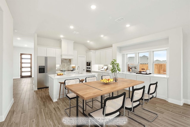 dining room with sink