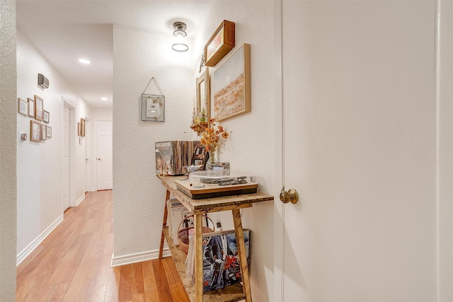 hall featuring light wood-type flooring