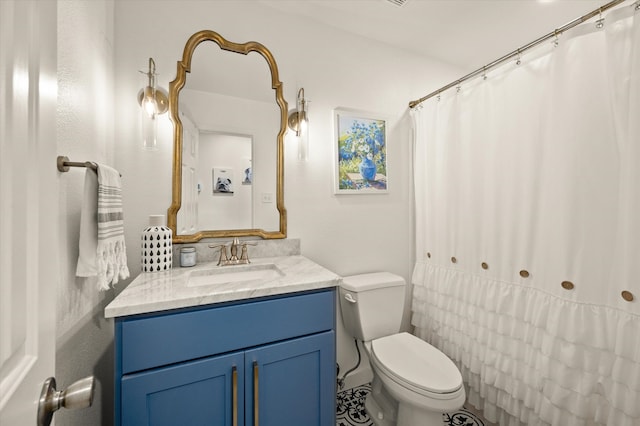 bathroom with toilet and vanity