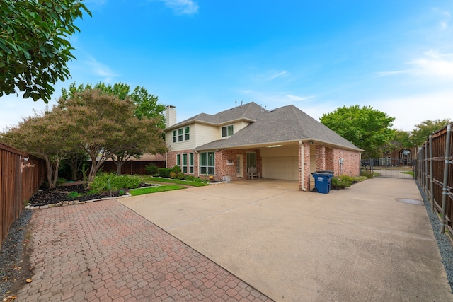 view of front of house featuring a garage