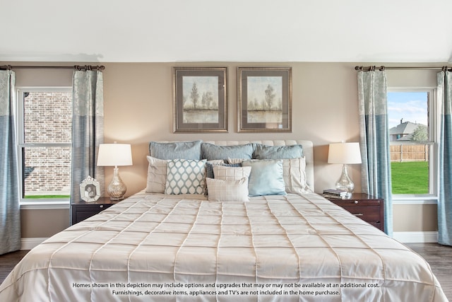 bedroom featuring hardwood / wood-style flooring