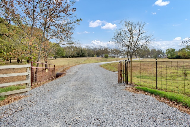 view of street featuring a rural view