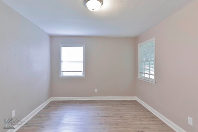 empty room featuring light wood-type flooring