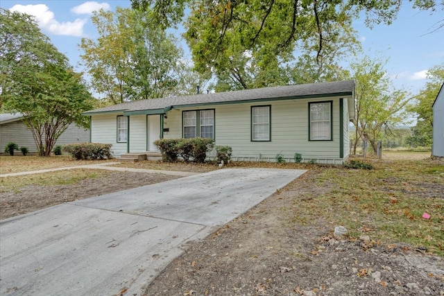 view of single story home