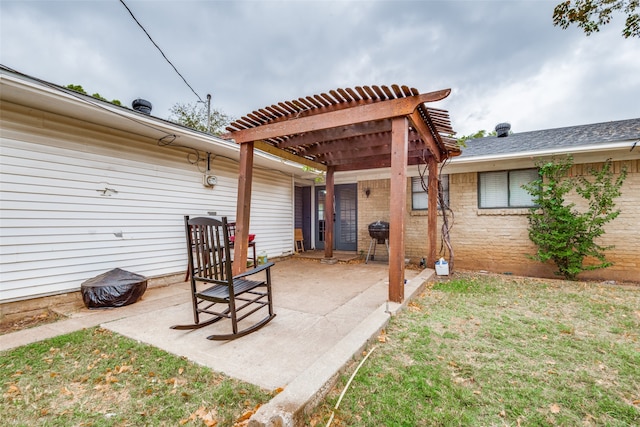 view of patio with a pergola