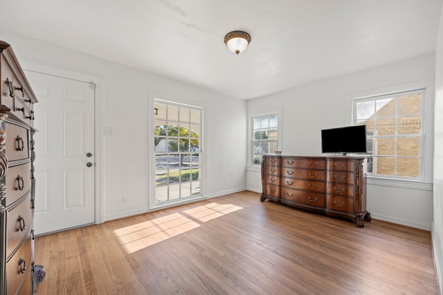 entryway with hardwood / wood-style flooring