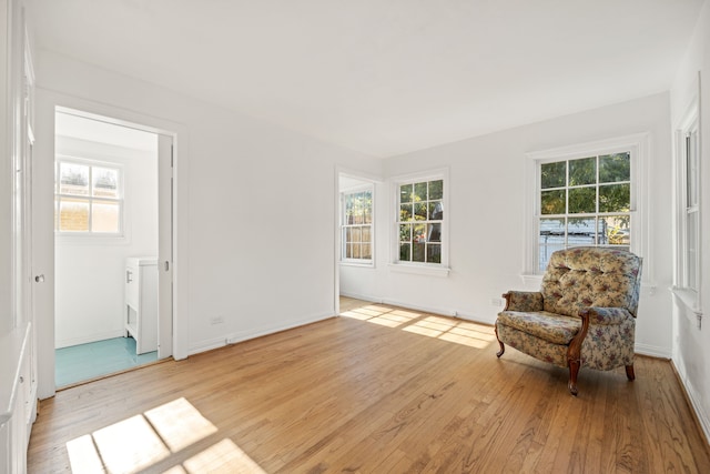 living area featuring light hardwood / wood-style floors