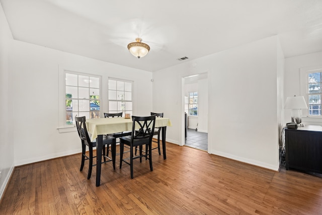 dining area featuring hardwood / wood-style floors