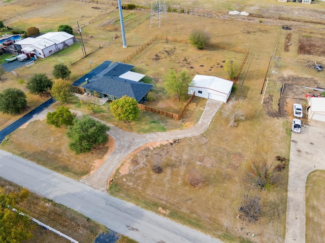 bird's eye view with a rural view